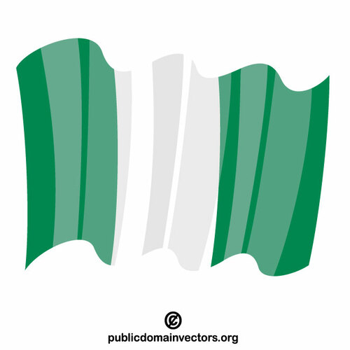 Drapeau nigérian agitant