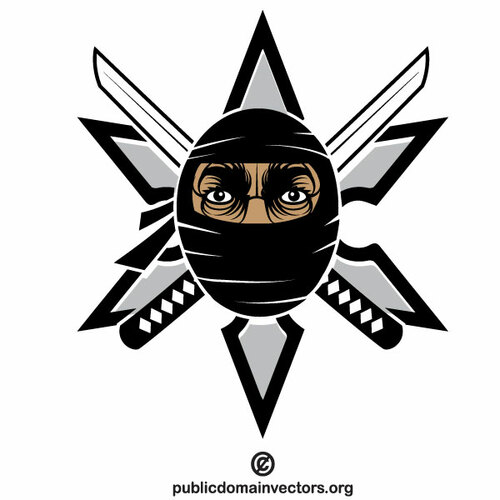 Ninja warrior vector clipart