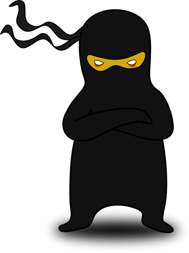 Ilustrasi vektor ninja hitam spermatosoid