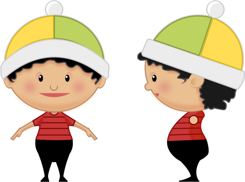 Fille de dessin animé avec image clipart vectoriel chapeau