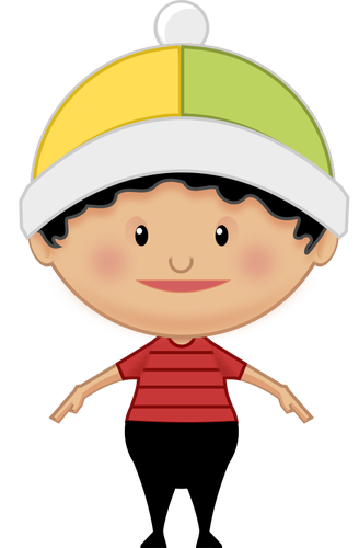 طفل مع قبعة