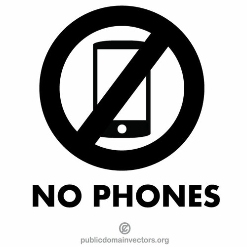 No phones in this area sign