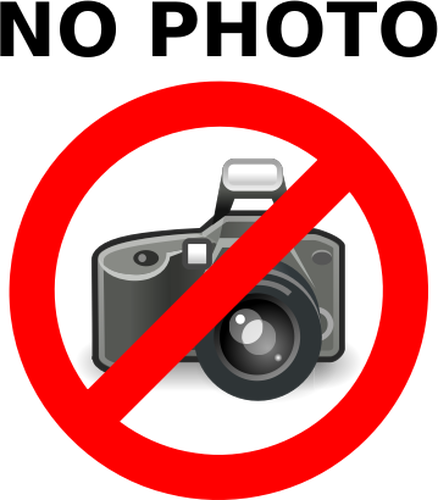 Ingen fotografering varning etikett vektor clip artt