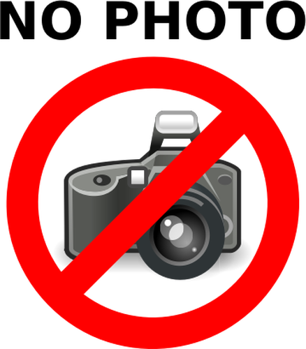 Nenhuma fotografia aviso rótulo vetor clip artigos