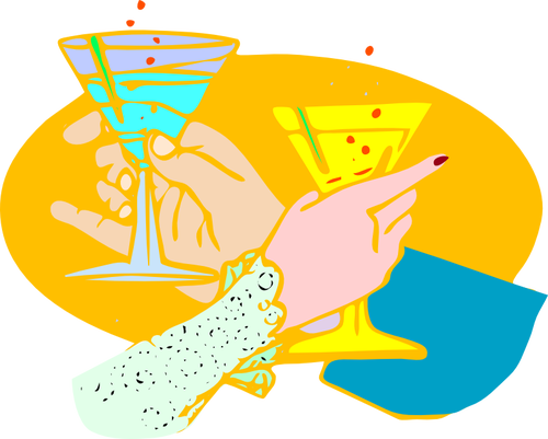 Vector illustration of drink toast