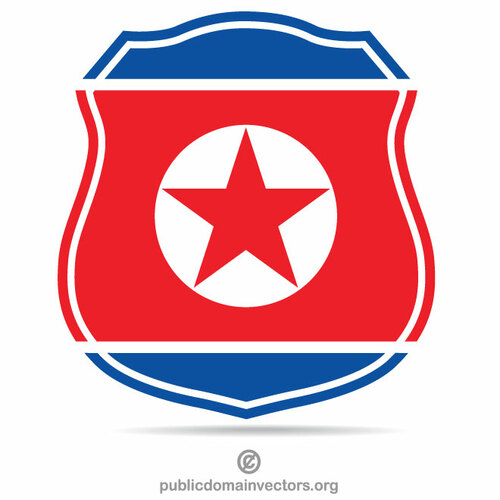 Nordkorea flagga sköld