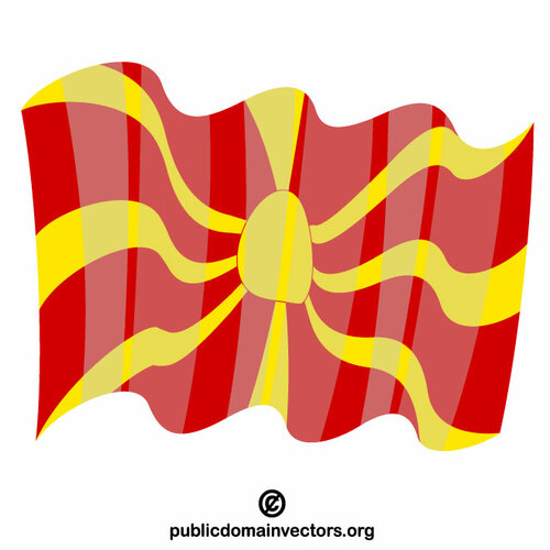 Noord-Macedonië wapperende vlag