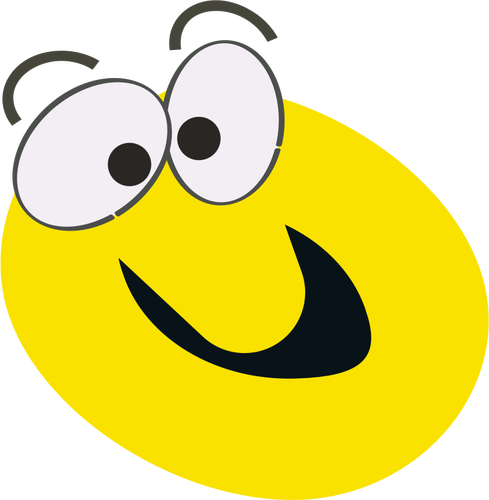 Gul tecknade smiley vektor ClipArt