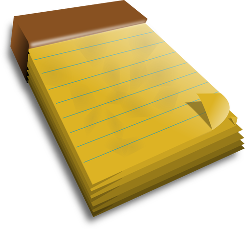 Caderno com páginas amarelas