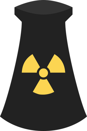 परमाणु बिजली संयंत्र काले और पीले आइकन के सदिश ग्राफिक्स