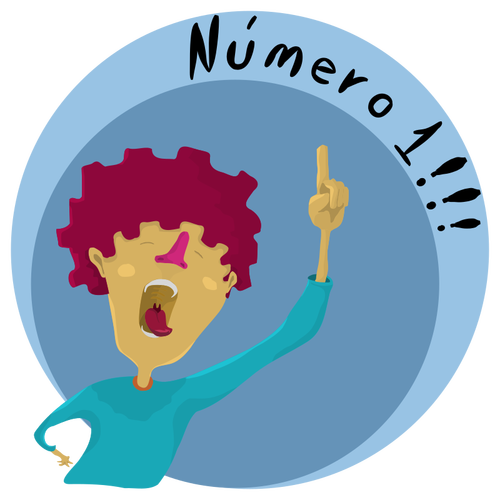 Number one sticker color image