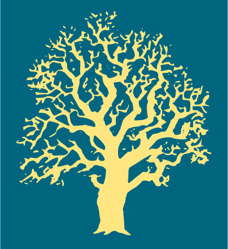 ClipArt vettoriali di oaktree silhouette in giallo