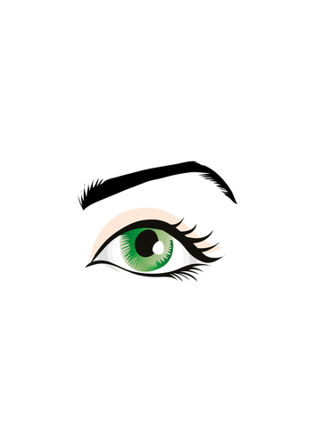 Vektör çizim pembe gölgelendirme ile yeşil göz
