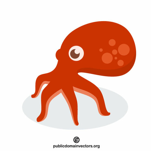 Octopus tecknade vektor ClipArt