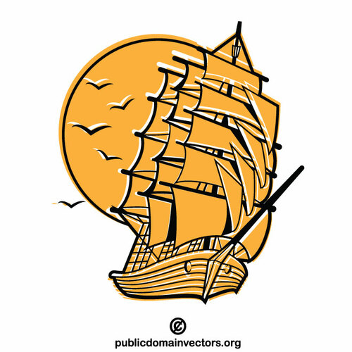 Oude schip vector graphics