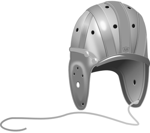 Rugby casco en escala de grises vector de la imagen