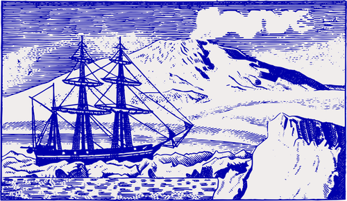 古い船南極ベクトル画像で