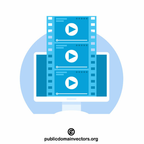 Online cinema vector icon