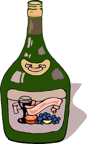 Botella de vino uva vector de la imagen