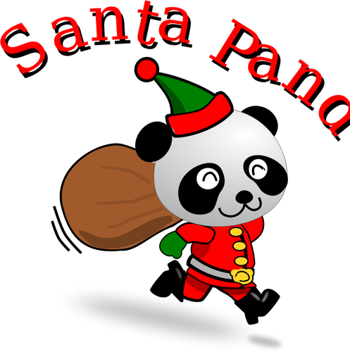 Execută Santa Panda vector imagine