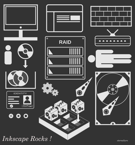 Ikon teknis yang berbeda