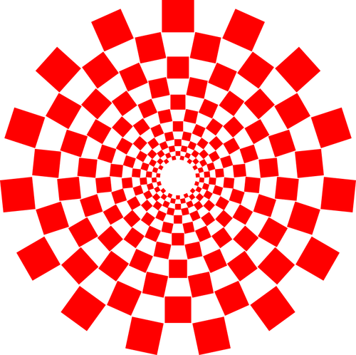 スパイラルとして接続されている正方形のベクトル描画
