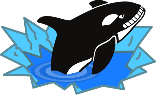 Gambar vektor besar orca tersenyum sadistically