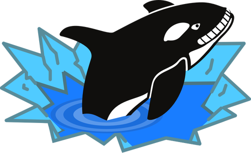 Vector image of big orca smiling sadistically