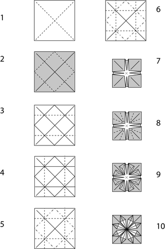 Origami dekoration instruktioner vektor illustration