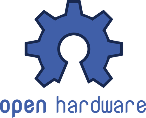 Immagine di vettore di hardware aperto segno blu