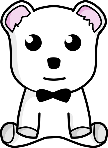 Vector de dibujo del pequeño oso de peluche blanco