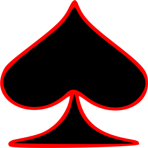 Grafica vectoriala de simbol de carte de joc conturate cazma