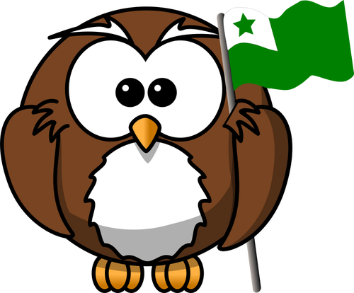 Owl with flag