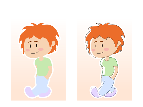 Vectorillustratie van cartoon jongen in pastel kleren