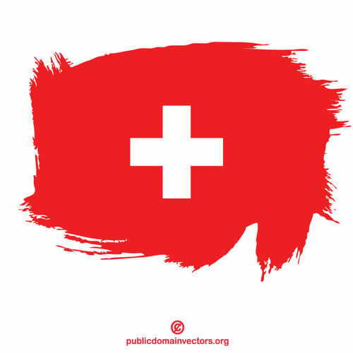 Drapeau peint de la Suisse