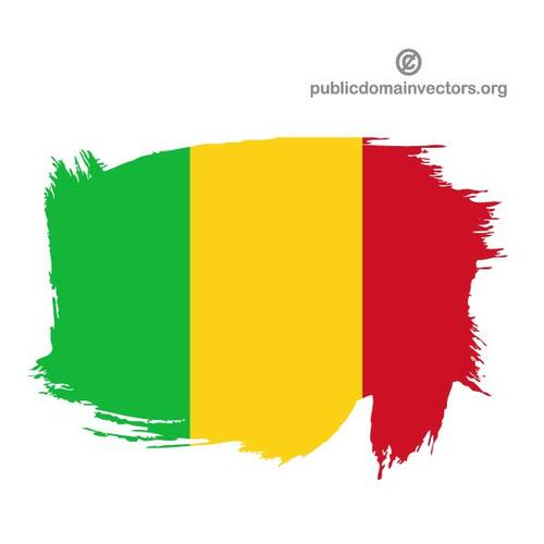 Flagge Malis auf weiße Oberfläche lackiert