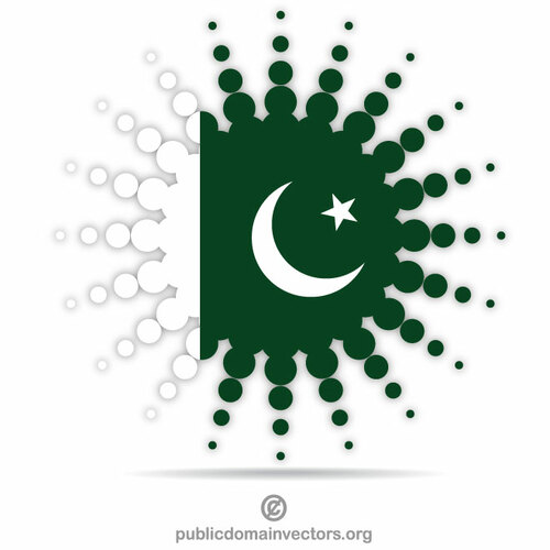 Pakistansk flagg halftone design element