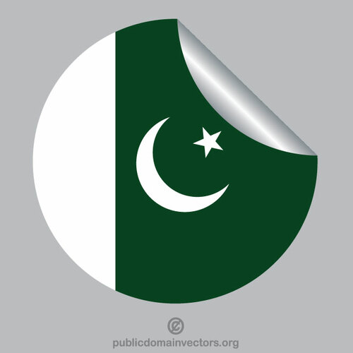 Etiqueta adhesiva de pelar bandera pakistaní