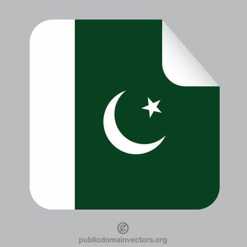 पाकिस्तानी झंडे के साथ स्क्वायर स्टीकर