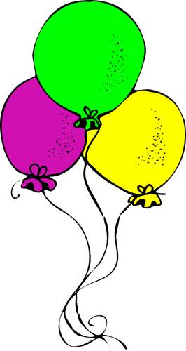 三个彩色的气球矢量图像