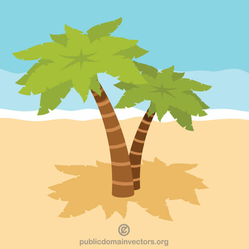 Palmbomen op het strand