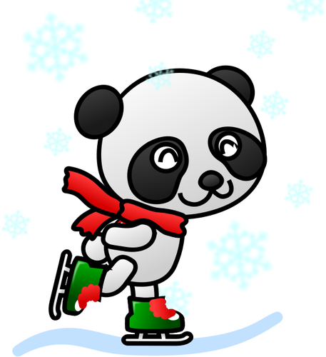 Ilustracja wektorowa Panda z czerwonym szalikiem