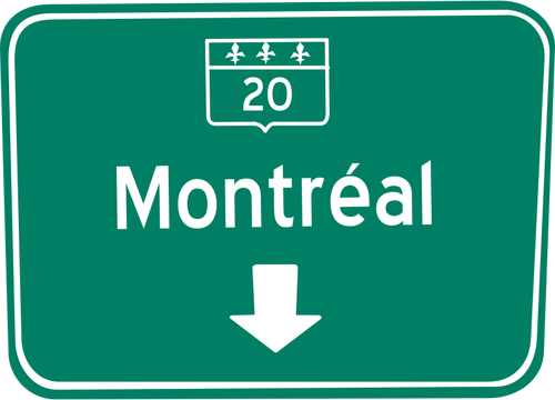 Panneau de signalisation de voie Montréal