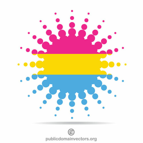 Pansexual bendera halftone bentuk