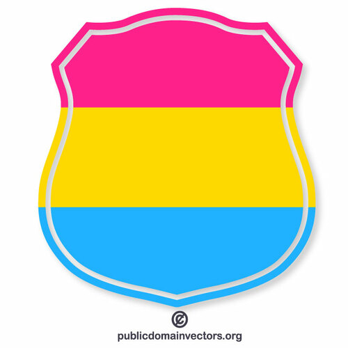 Silhouette pansexuelle de bouclier de drapeau