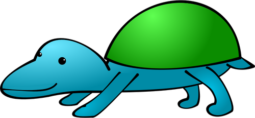 Binatang kartun dengan shell vektor gambar