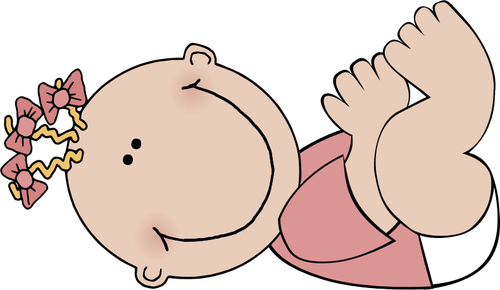 Vector image of a lying baby girl