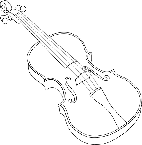 Contour vector image of violin