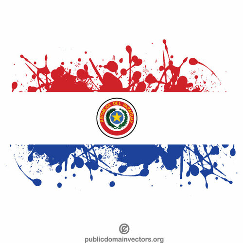 Respingos da tinta da bandeira nacional de Paraguai