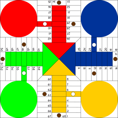 Imagen vectorial del tablero de parchís